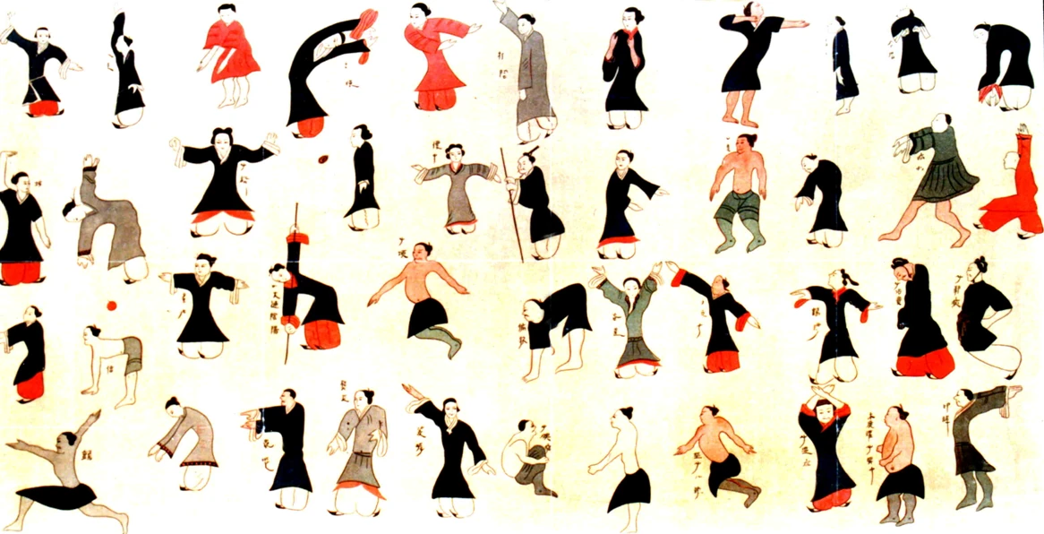 Imagen de los ejercicios del Daoyin Tu