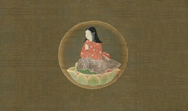 Pintura de Kūkai de niño, conocido póstumamente por el título Chigo Daishi ("El niño gran maestro"). Representa al joven Kūkai volando hacia el cielo en un loto, donde conversa con varios Budas.
