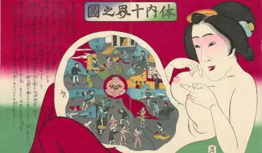 体内十界之図 (Tainai jikkai no zu) «Representación de los Diez Mundos dentro del cuerpo» - Utagawa Kuniteru III