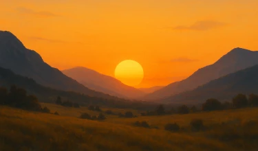 Sol poniendose detrás de las montañas