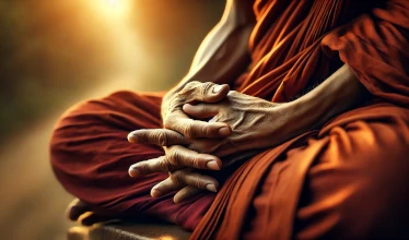 Manos de un monje meditando