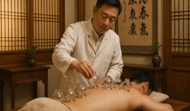Terapia de ventosas aplicada en la espalda